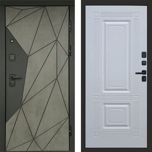 Входная дверь Termo-door Геометрия Бетон - Мадрид Белый софт
