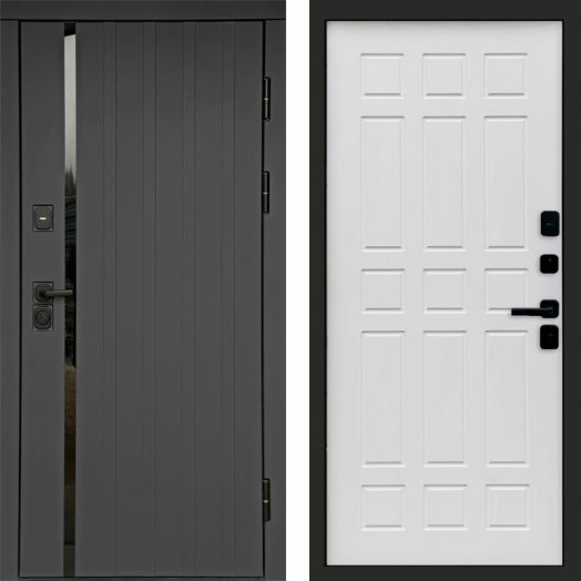 Входная дверь Termo-door Роял Графит - Спарта Белое дерево
