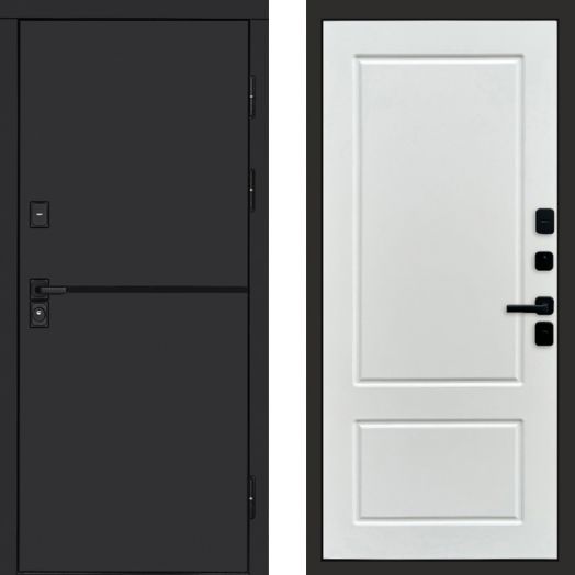 Входная дверь Termo-door Тренд Black - Марсель Белый софт