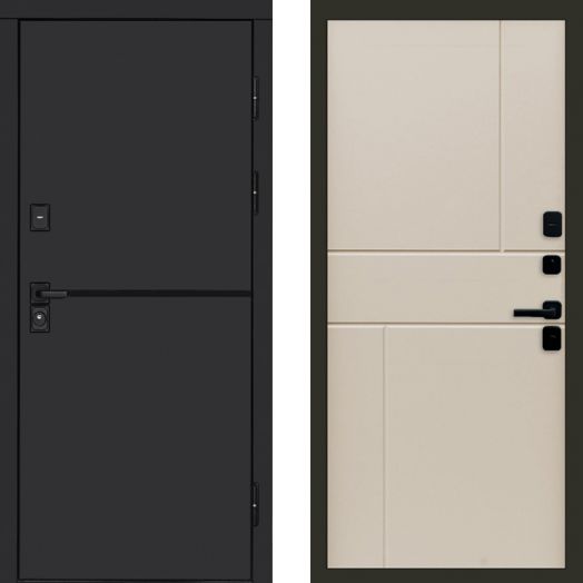 Входная дверь Termo-door Тренд Black - Горизонт Слоновая кость