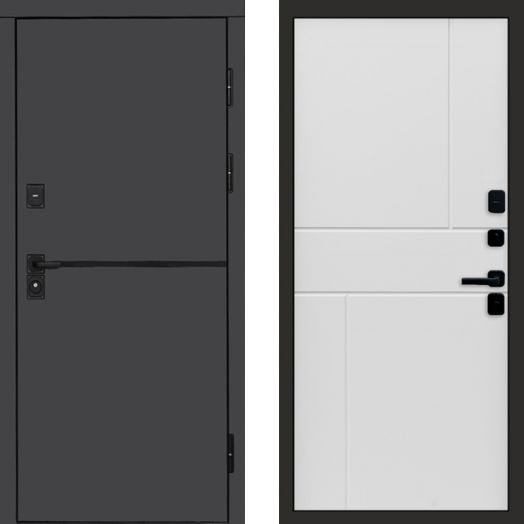 Входная дверь Termo-door Тренд Графит - Горизонт Белый