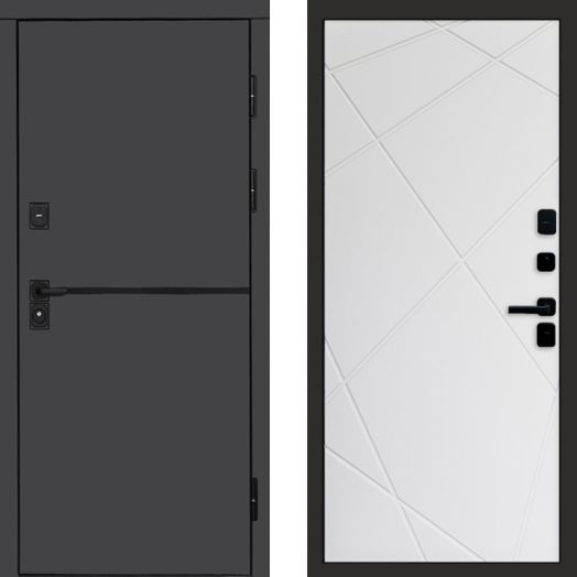 Входная дверь Termo-door Тренд Графит - Лучи Белый