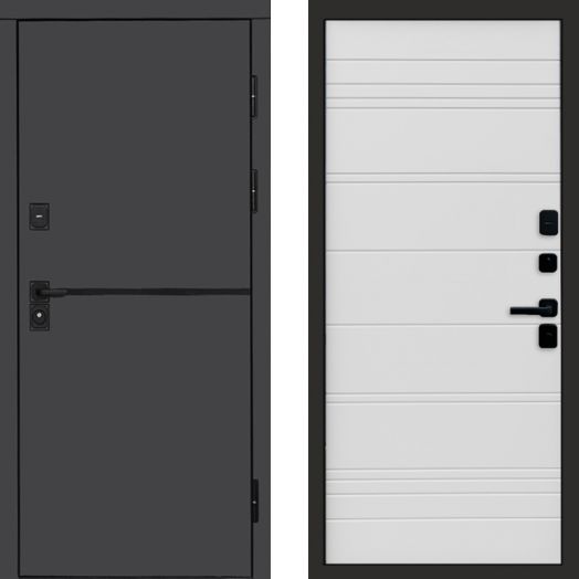 Входная дверь Termo-door Тренд Графит - White Line