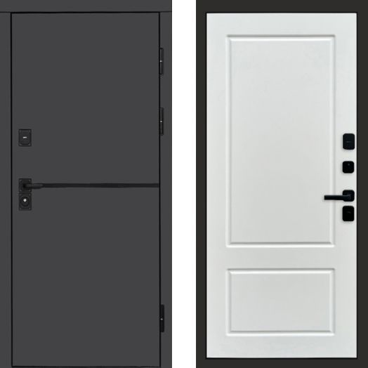 Входная дверь Termo-door Тренд Графит - Марсель Белый софт