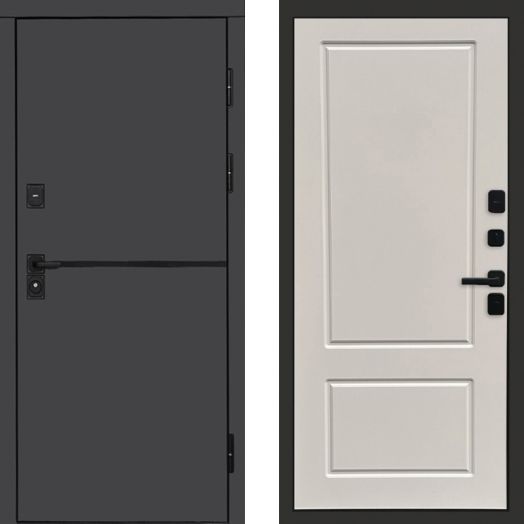 Входная дверь Termo-door Тренд Графит - Марсель Слоновая кость