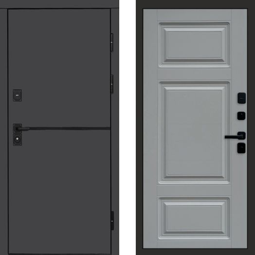 Входная дверь Termo-door Тренд Графит - Лион Грей софт