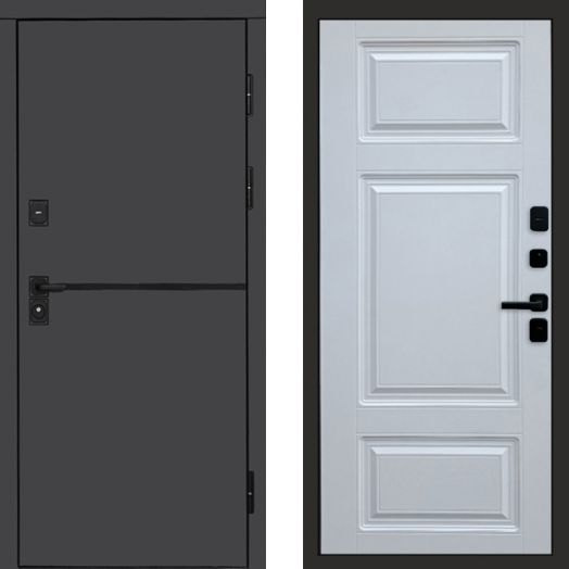 Входная дверь Termo-door Тренд Графит - Лион Белый софт