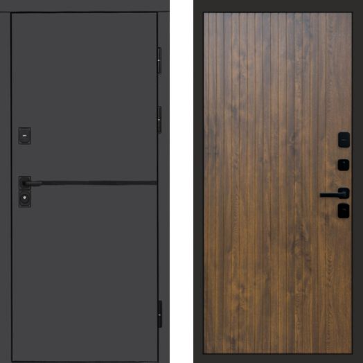 Входная дверь Termo-door Тренд Графит - FLAT Дуб