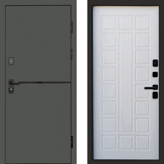 Входная дверь Termo-door Тренд Грин - Престиж Белое дерево