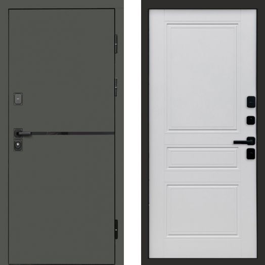 Входная дверь Termo-door Тренд Грин - Классик Белый софт