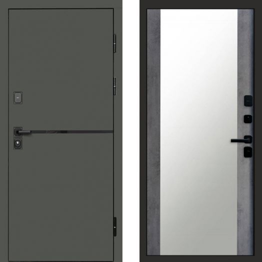 Входная дверь Termo-door Тренд Грин - Зеркало Бетон темный
