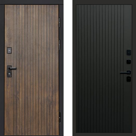 Входная дверь Termo-door Твист Ультра - FLAT Черный кварц