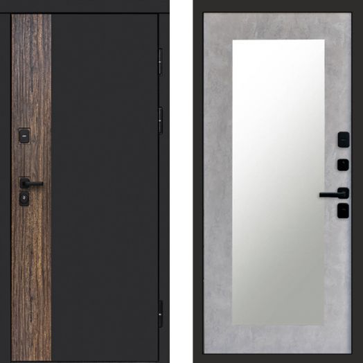 Входная дверь Termo-door ТОР - Зеркало триумф Бетон светлый