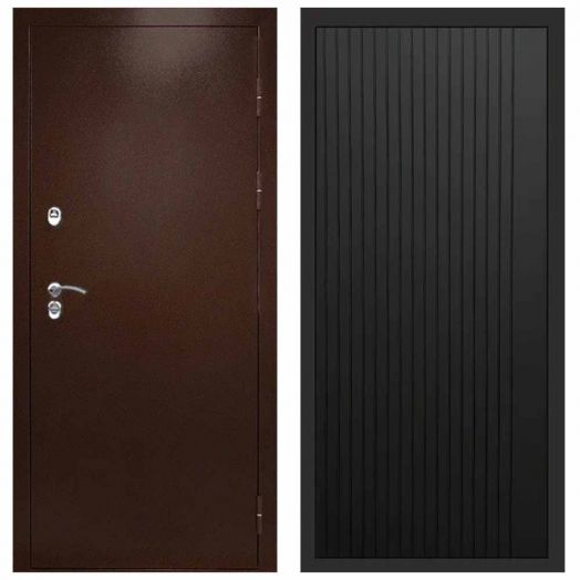 Входная дверь Termo-door Техно Медь - FLAT Черный кварц
