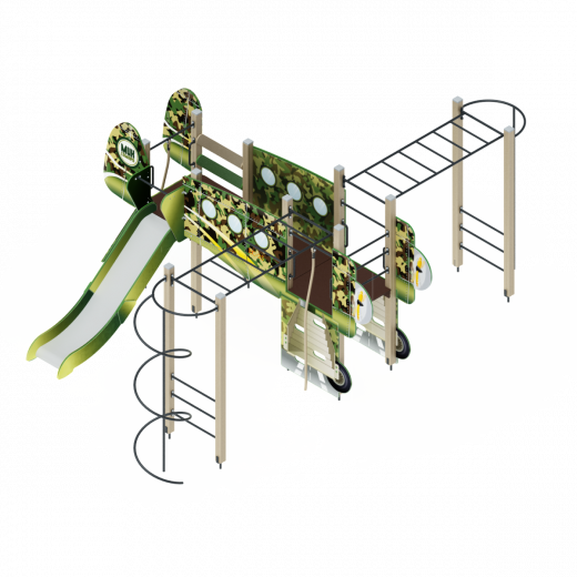 Детский игровой комплекс Аэроплан  Горка 1200 6550х4900х2500