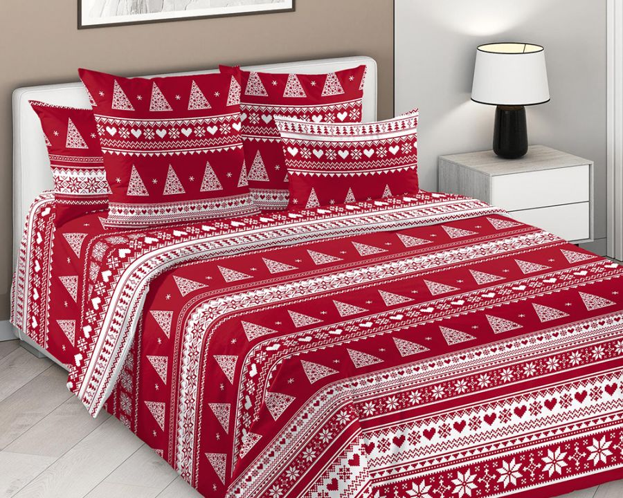 Перкаль 1.5 спальный [в ассортименте] Постельное белье Елки постельное белье