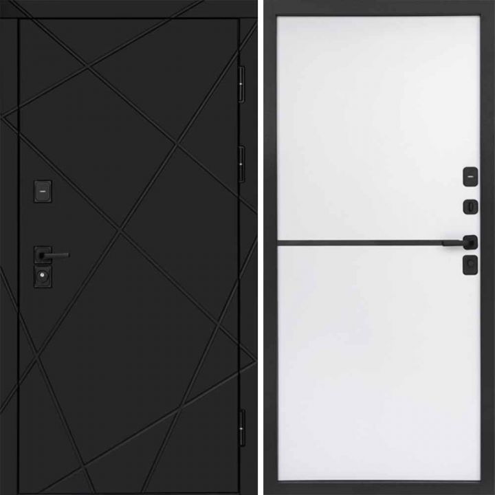 Входная дверь Termo-door Лучи Black - Нео White
