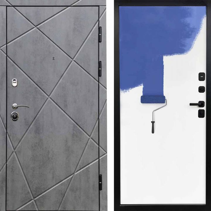 Входная дверь Termo-door Лучи Бетон - Грунт под покраску