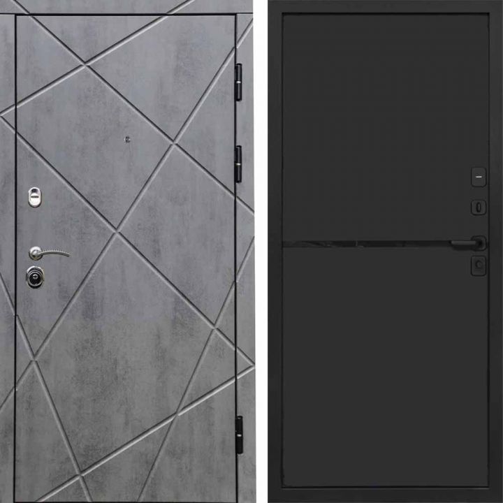 Входная дверь Termo-door Лучи Бетон - Нео Black