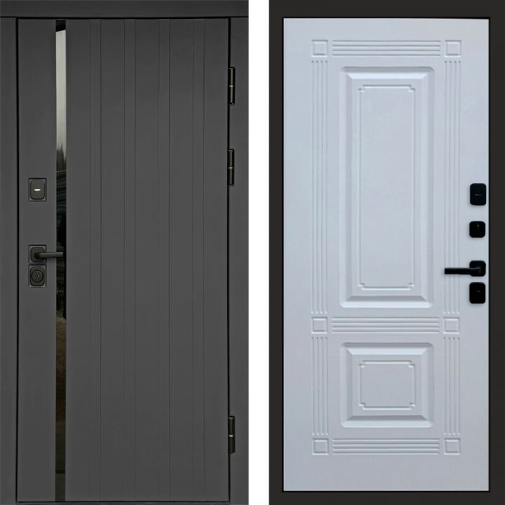 Входная дверь Termo-door Роял Графит - Мадрид Белый софт