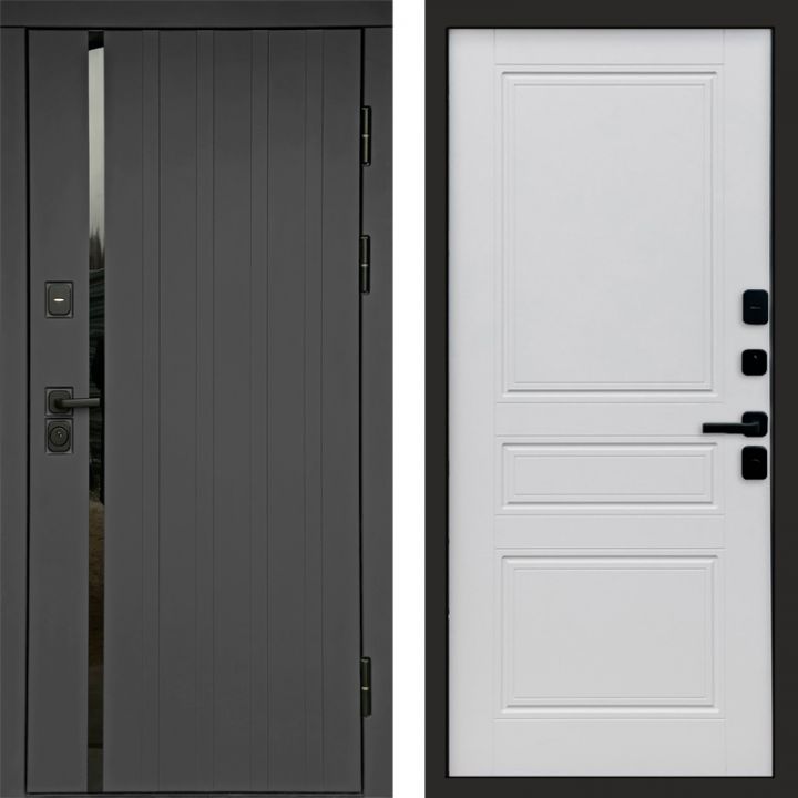 Входная дверь Termo-door Роял Графит - Классик Белый софт