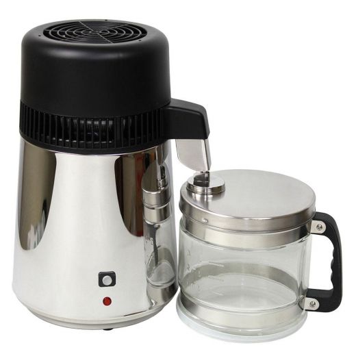 Электрический аквадистиллятор 1 л/ч, металлический корпус, стеклянный сборник