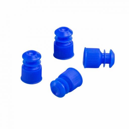 Пробки для пробирок диаметром 13 мм, пэт, голубые, 1000 шт/упак