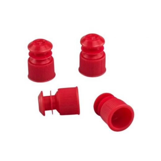 Пробки для пробирок диаметром 16 мм, пэт, красные, 500 шт/упак