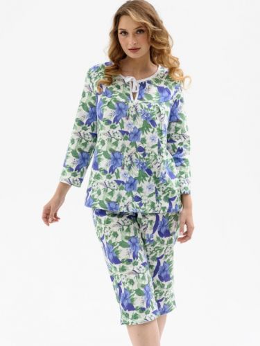 Пижама женская "Фланель" (синий)