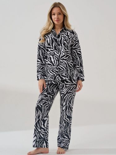 Пижама женская "Энимал" (классическая) (черно-белый)