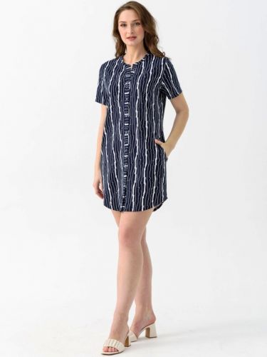 Халат женский "Белла" к/р (темно-синий)