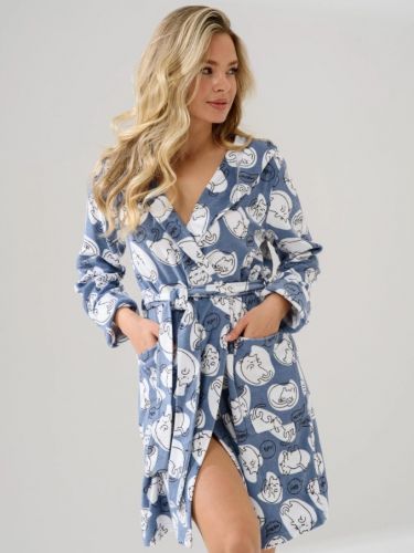 Халат женский "Игрушки" (индиго)