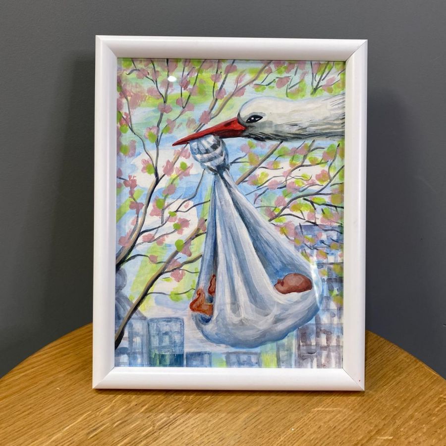 Картина ручной работы "Аист"