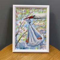 Картина ручной работы "Аист"