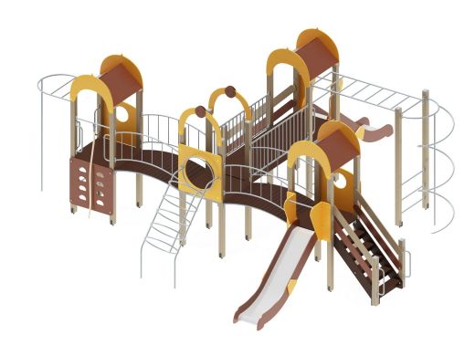 Детский игровой комплекс Дворик детства  Горка 1200 8550х8340х3000