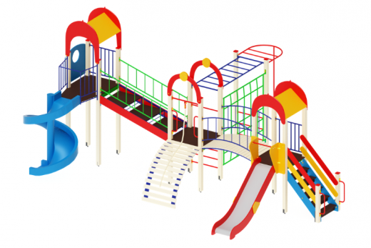 Детский игровой комплекс Дворик детства Горки 1200, 2000 8170х5670х4000