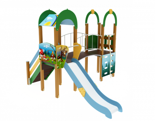 Детский игровой комплекс Рада (100) Горка 1200 4370х3550х3000