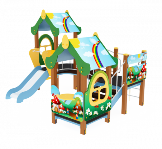 Детский игровой комплекс Теремок Горка 750 3810х3320х2700