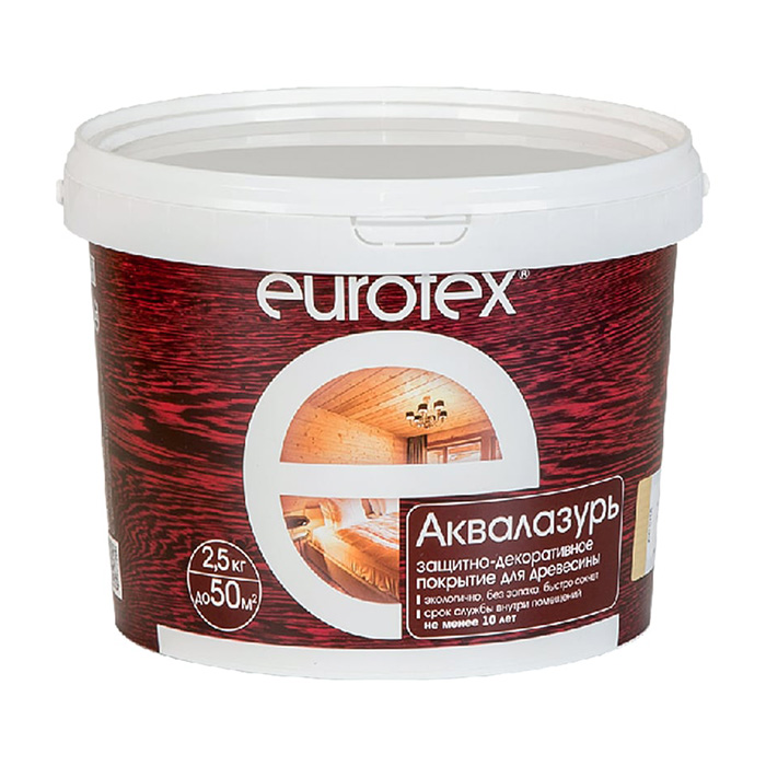 Лак акриловый АКВАЛАЗУРЬ ЕВРОТЕКС, ЗАО "НПП Рогнеда" ваниль, 2.5кг.