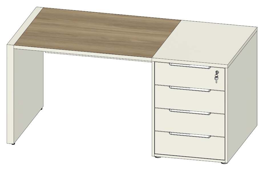 Стол с тумбой приставной (правый)