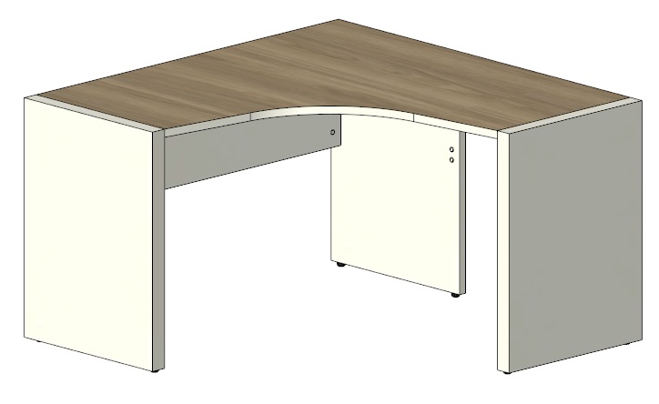 Стол угловой с опорами (левый)