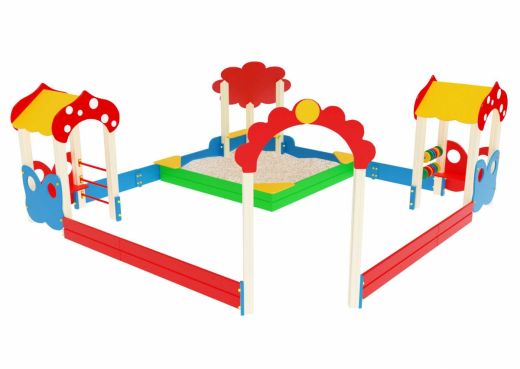 Песочный дворик полянка 4380х4360х2250