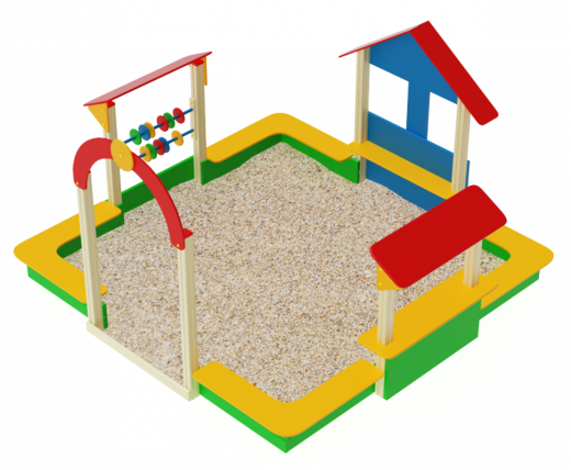 Песочный дворик теремок 3280х3200х2000