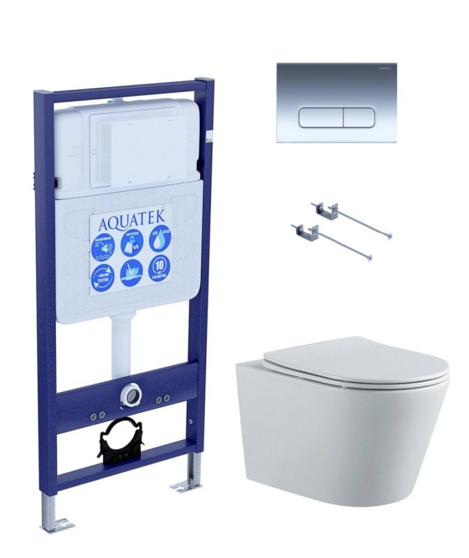 Комплект инсталляции с  подвесным унитазом и клавишей Aquatek SET AQUATEK ВЕГА-1905-016 KK-1
