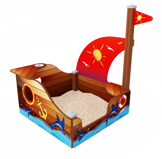 Песочница Кораблик с парусом 1300х1360х1500