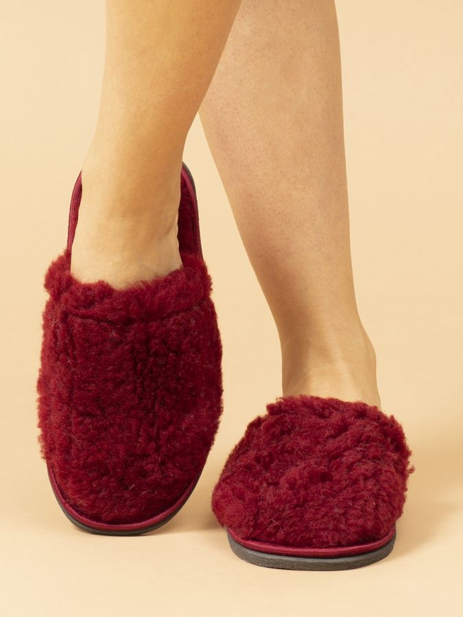 Тапочки домашние меховые С-6НШ/Тверьж-МР [вишня]