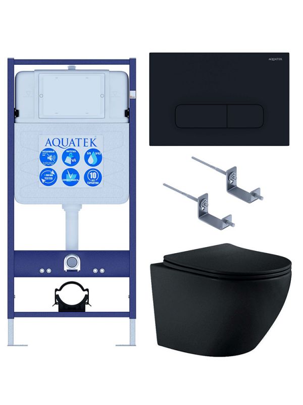 Комплект инсталляции с  подвесным унитазом и клавишей Aquatek SET AQUATEK ЕВРОПА MB-017 4в1