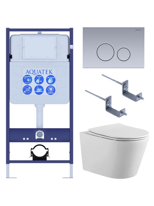 Комплект инсталляции с  подвесным унитазом и клавишей Aquatek SET AQUATEK ВЕГА-1905-036