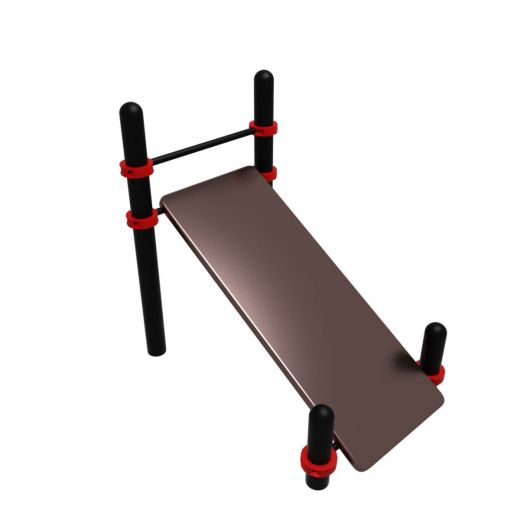 Воркаут Лавка наклонная (108)  - брус 1900х910х1500