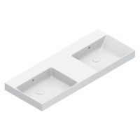 Раковина Catalano Zero 121270001 125x50 см двойная без отверстий цвет белый глянцевый схема 1